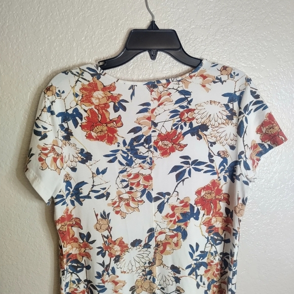 Peruvian Connection Tea House Floral Crew Neck Midi Dress Sz L - Picture 5 of 8